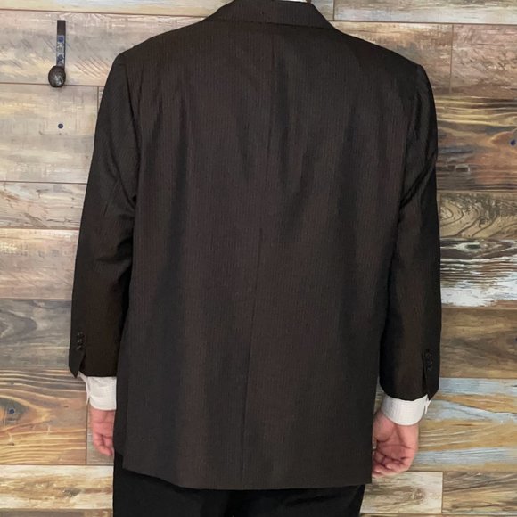 Custom Vitale Barberis Canonic Brown Striped Working Cuffs Blazer Jacket 52R - Picture 3 of 10